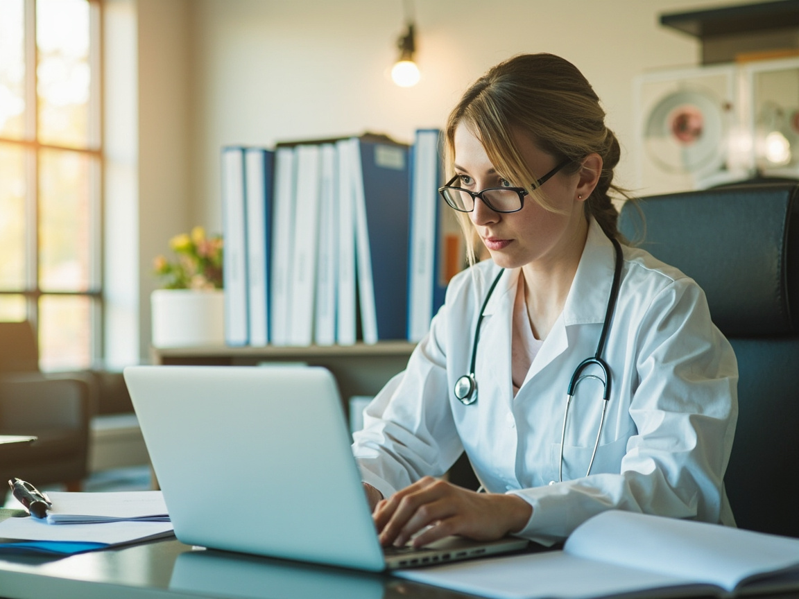 Praticienne préparant son installation en libéral